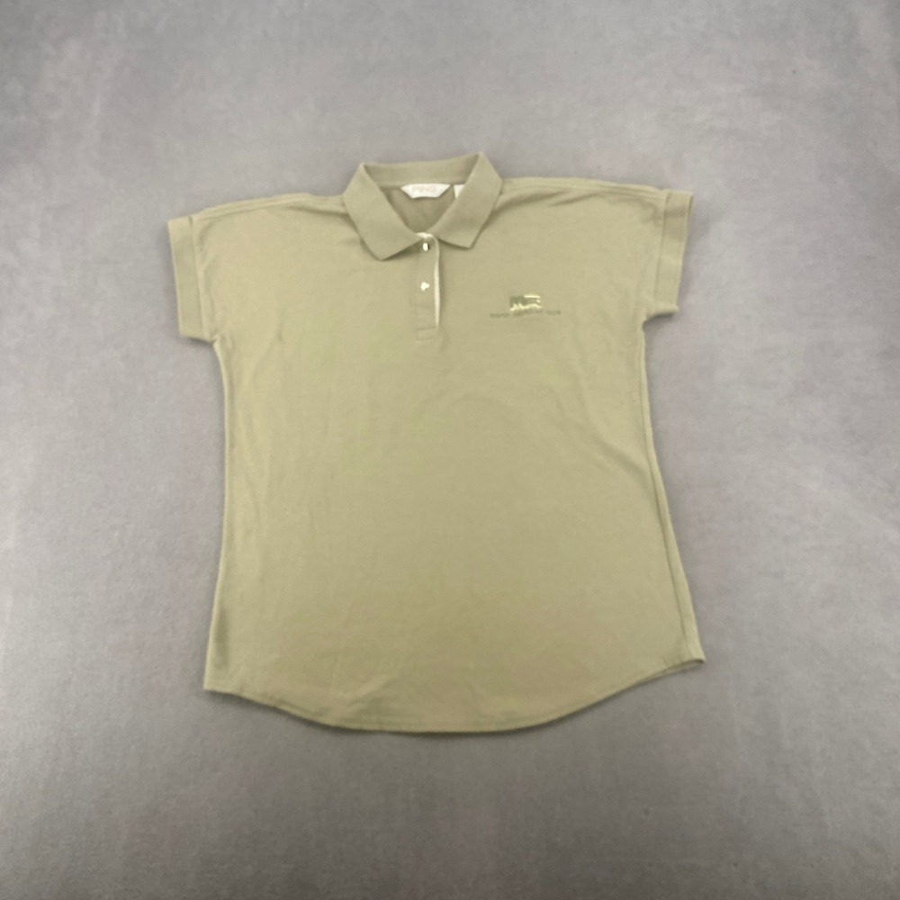 Tokyo American Club Polo‎ Shirt Womens Olive Green Khaki Short Sleeve Logo Top